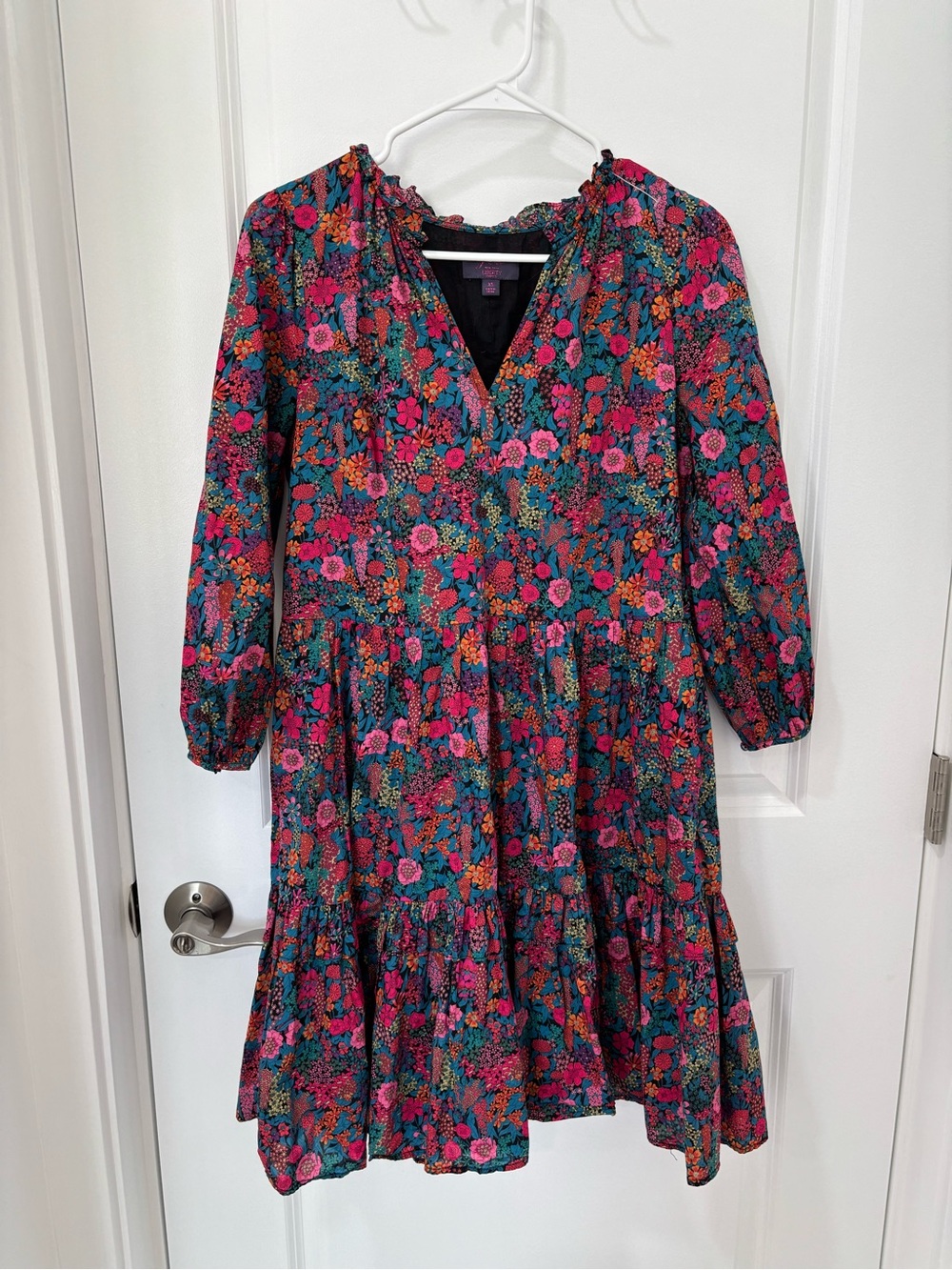 J Crew Liberty of London Ciara print tiered popover cotton dress with pockets XS